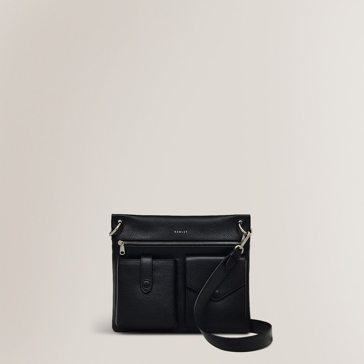 Radley London Womens Leather Wilton Way Medium Ziptop Crossbody - Black