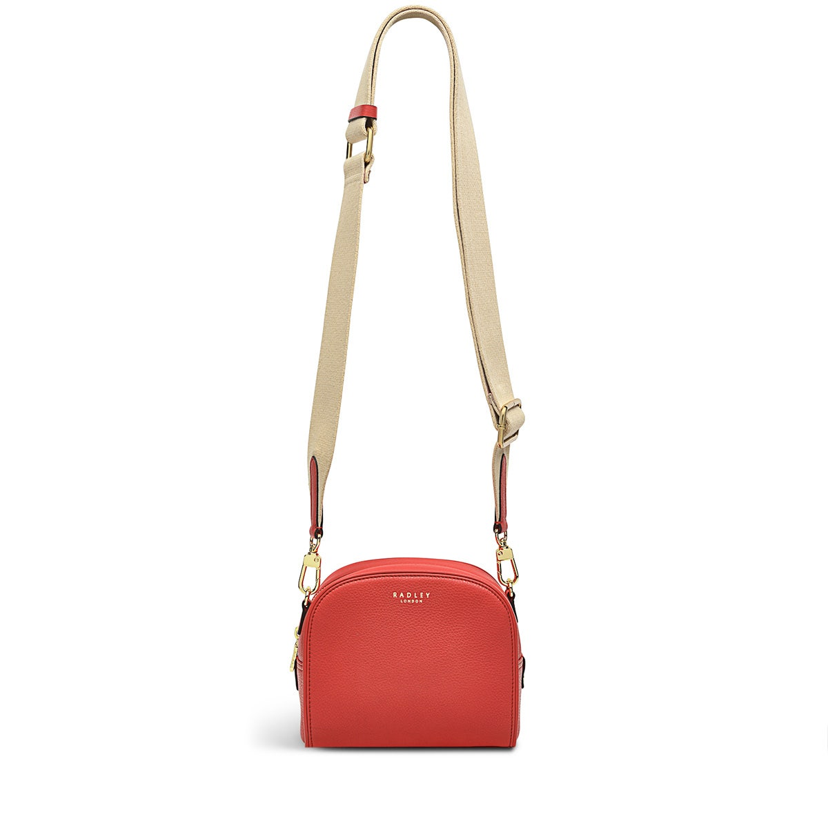 Radley London Womens Leather Arden Crescent Small Zip Around Crossbody - Red Small