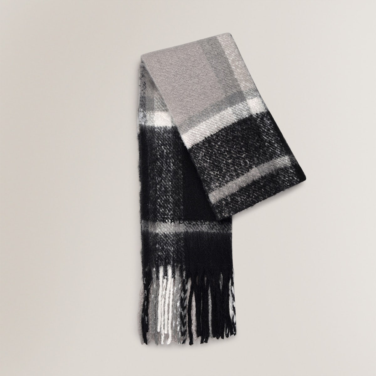 Radley London Womens Fluffy Check Scarf - Black