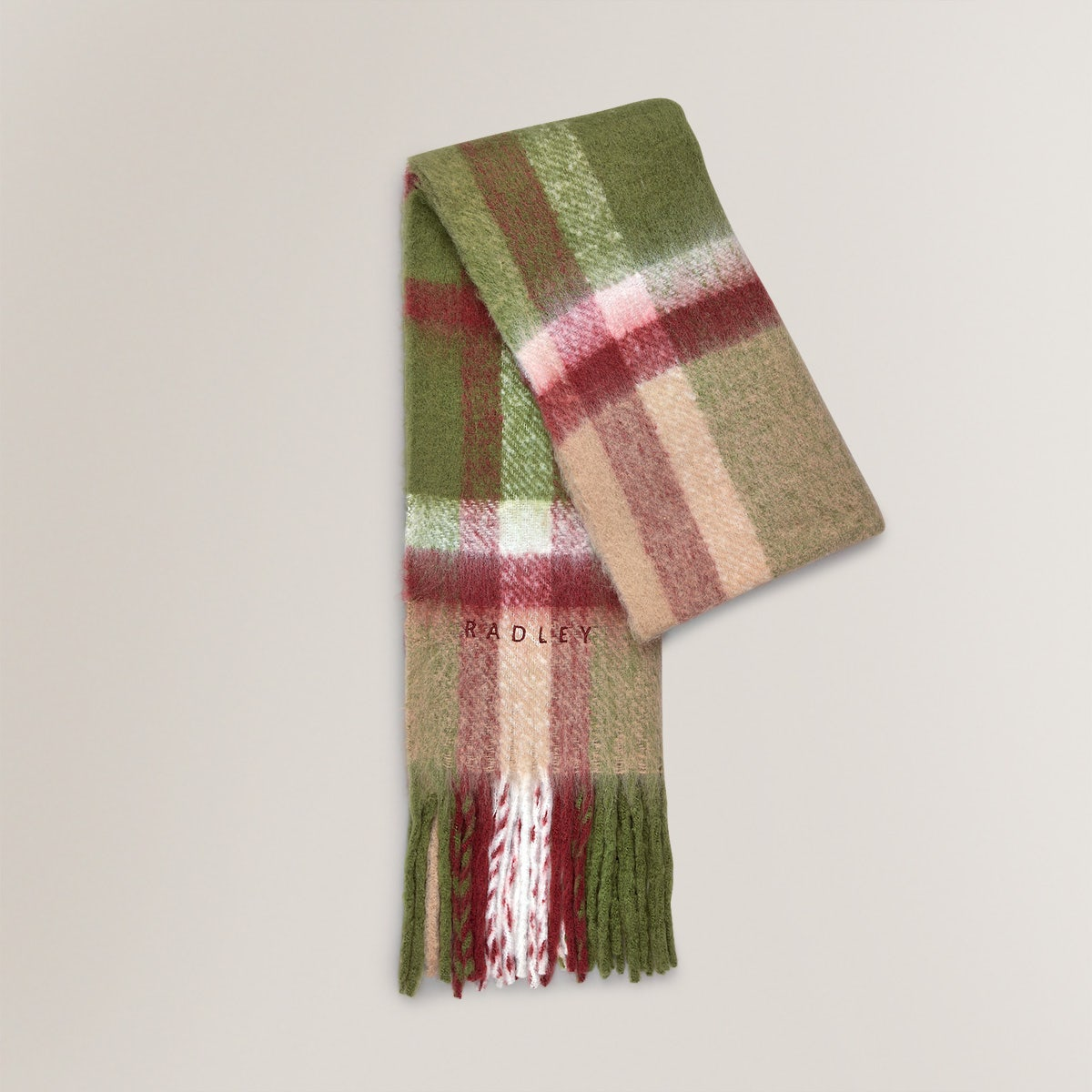 Radley London Womens Fluffy Check Scarf - Neutral