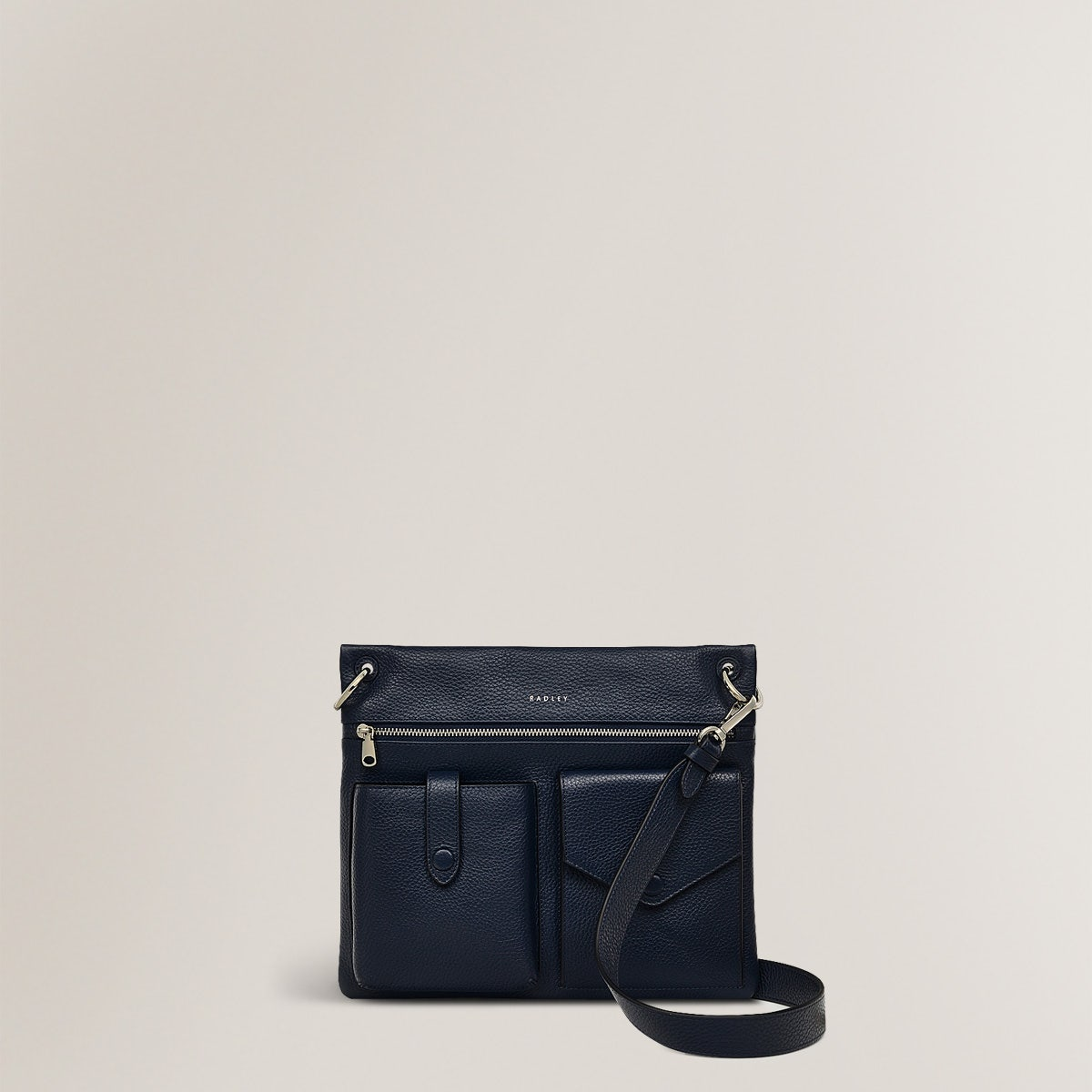 Radley London Womens Leather Wilton Way Medium Ziptop Crossbody - Navy