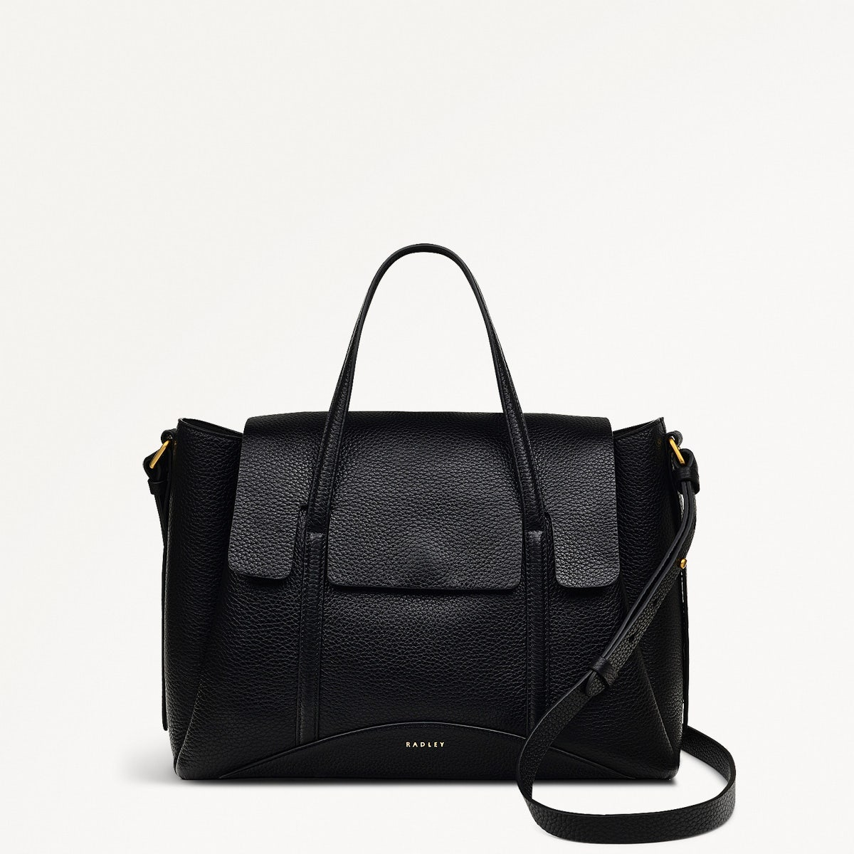 Radley London Womens Leather THE CHANCERY MEDIUM FLAPOVER GRAB BLACK Medium Flapover Grab - Black