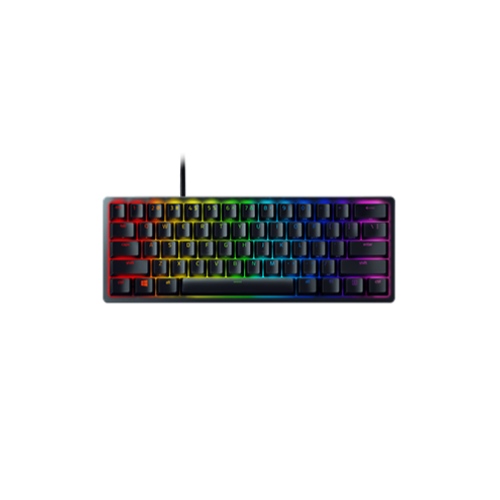 Razer Huntsman Mini 60% Gaming Keyboard - Clicky Optical Switch - Doubleshot PBT Keycaps - Chroma RGB Lighting - German Layout - Black