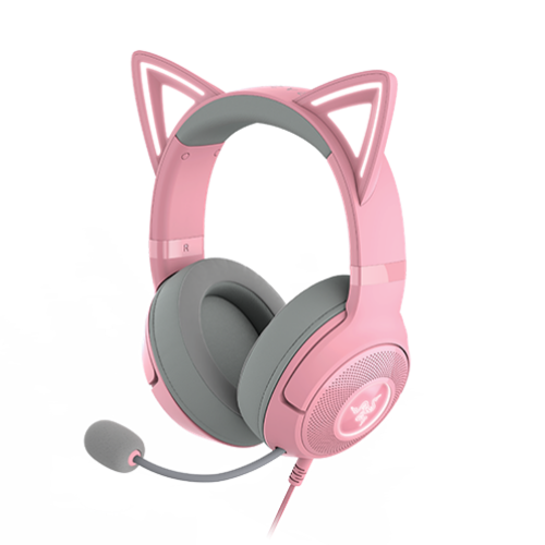 Razer Kraken Kitty V2 - USB Headset with RGB Kitty Ears - Quartz Edition