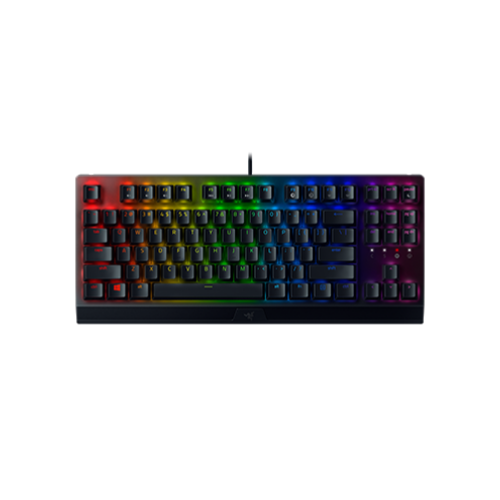 Razer BlackWidow V3 Tenkeyless Compact Mechanical Keyboard with Razer Chroma RGB - Fully Programmable Keys - Yellow Switch (Linear and Silent) - US Layout
