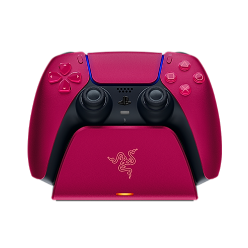 Razer Quick Charging Stand for PS5 DualSense Wireless Controller Quick Charge - Curved Cradle Design - Matches Your PS5 DualSense Wireless Controller - Red